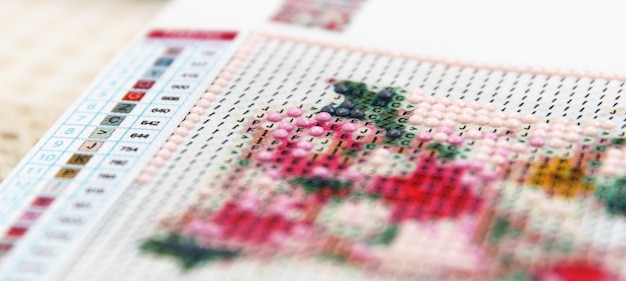 ręcznie haftowane próbki